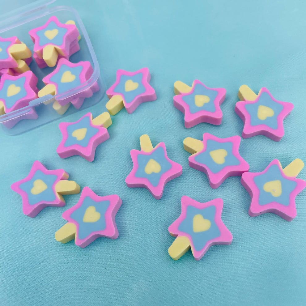 Colourful Star Shaped Tiny Eraser, Kids Cute Cartoon Rubber, Stationery Eraser