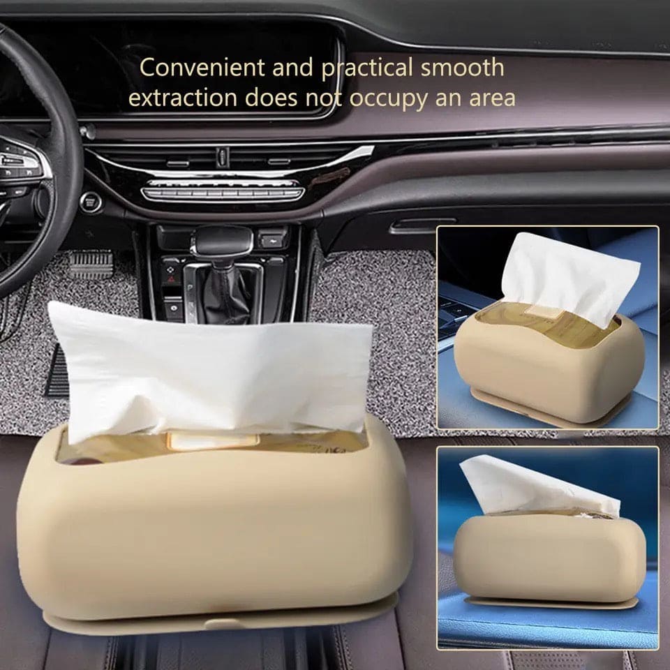 Silicone Tissue Holder Cover, Suction Cup Napkin Storage Cover, Punch Free Tissue Box With Sucker, Foldable Square Napkin Tissue Cover, Universal Refillable Rectangle Tissue Dispenser