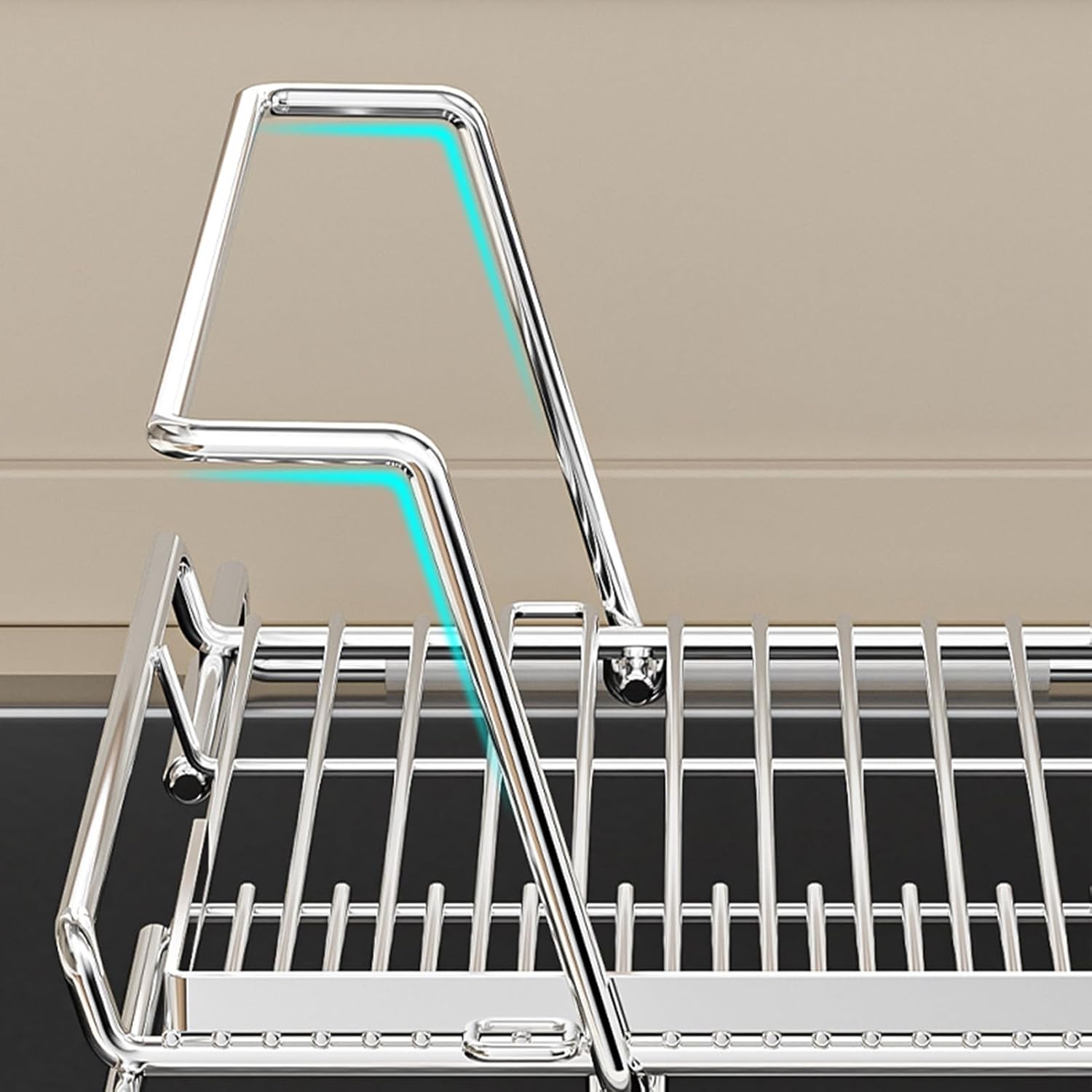 Stainless Steel Expandable Dish Drainer, Over The Sink Dish Drying Rack, Kitchen Storage Organizer, Countertop Space Saving Dish Rack