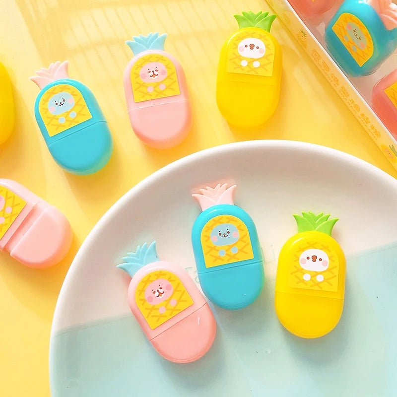 Cute Pineapple Eraser, Rubber Eraser, School Office Supply, Stationery Eraser, Fruit Pencil Eraser, Student Gift