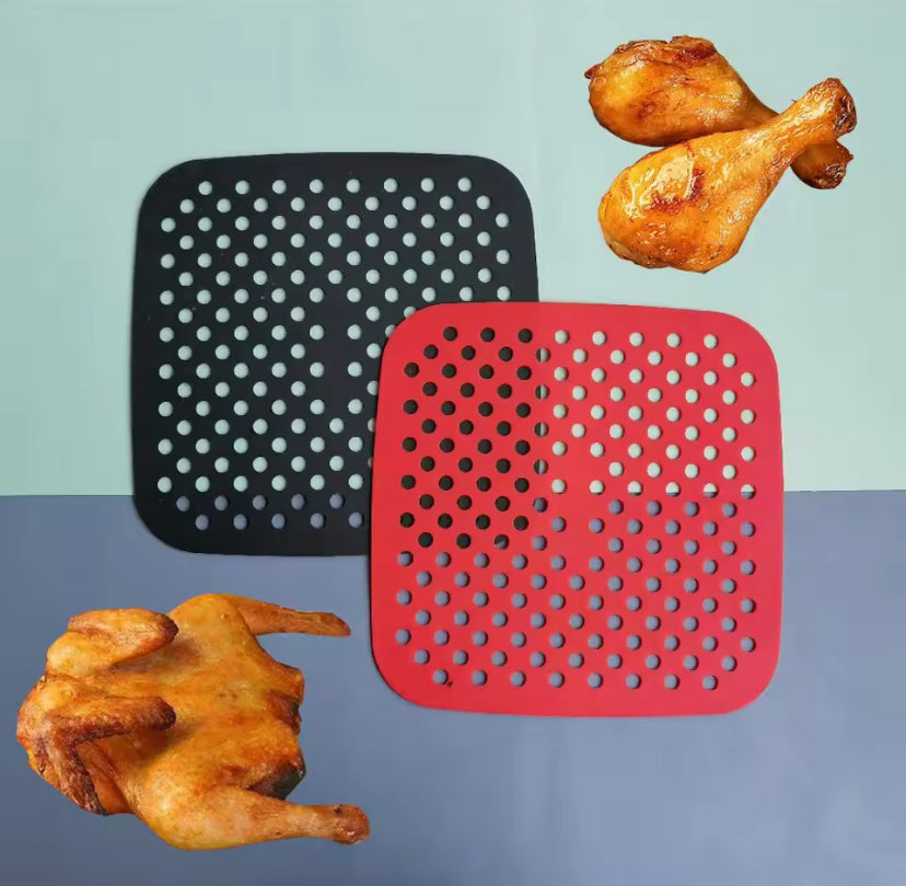 Silicone Reusable Square Air Fryer Mat, Non Stick Baking Mat, Kitchen Utensils Pan Tool Accessories