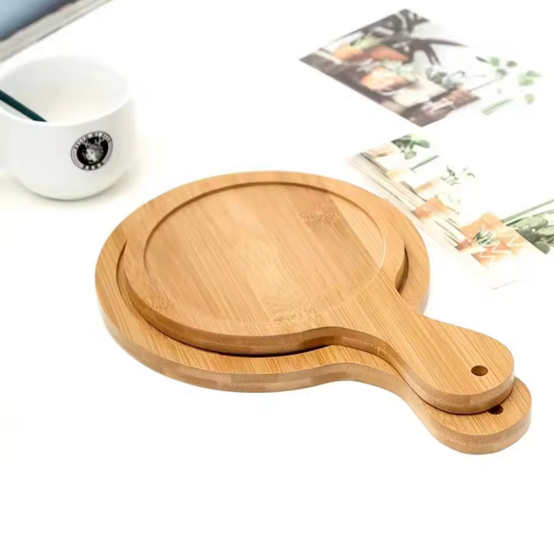 Wooden Pizza Paddle Serving Board, Eco Friendly Wood Serving Plate, Multipurpose Food Snack Steak Bread Tray, Decorative Kitchen Dining Table Dish, Kitchen Tools Accessories