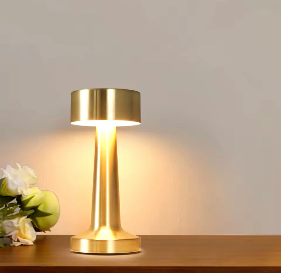 Rechargeable Touch Metal Table Lamp, 3 Colors Creative Ambient Lights, Room Decor LED Night Light