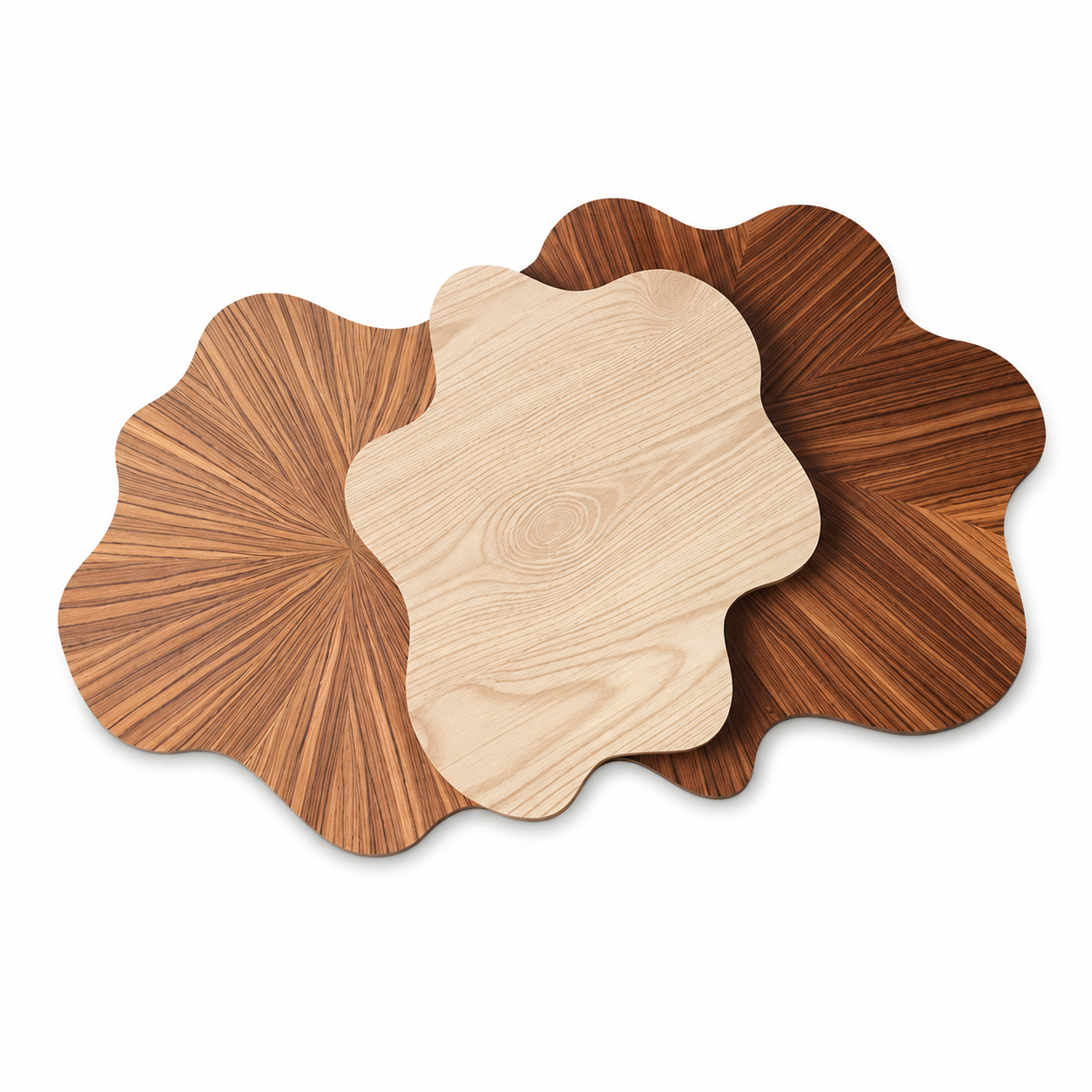 Wooden Floral Design Bathroom Floor Mat, Elegant Layered Flower Floor Mat, Decorative Wooden Flower Bath Mat