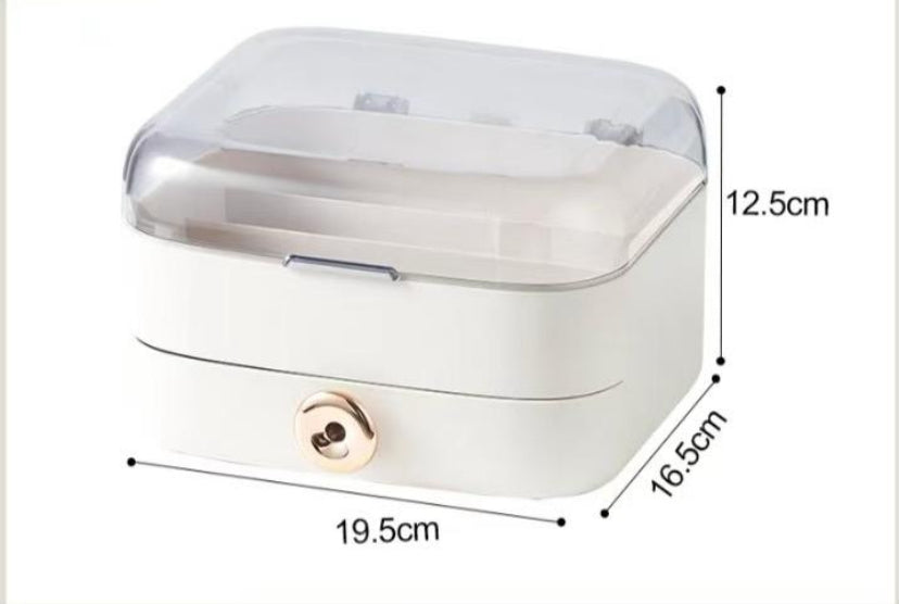 Cosmetic Display Case With Cover, Makeup Storage Box, Makeup Display Case With Drawers