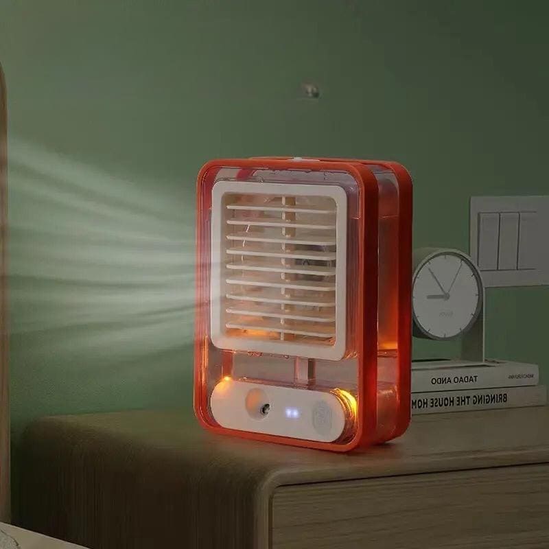 Portable Desktop Air Conditioner, USB Mini Air Cooler Fan, Water Cooling Fan, 500 ml Water Tank USB Personal Cooler, Quiet Mini Desktop Cooling Fan for Indoor Outdoor, Personal Humidifying Air Fan, Air Cooler Desk Fan for Office Kitchen Home