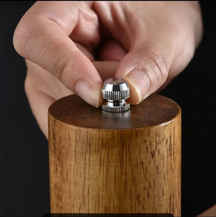 Manual Sea Salt Pepper Grinder, Cylindrical Wooden Salt and Pepper Grinder, Kitchen Seasoning Tool