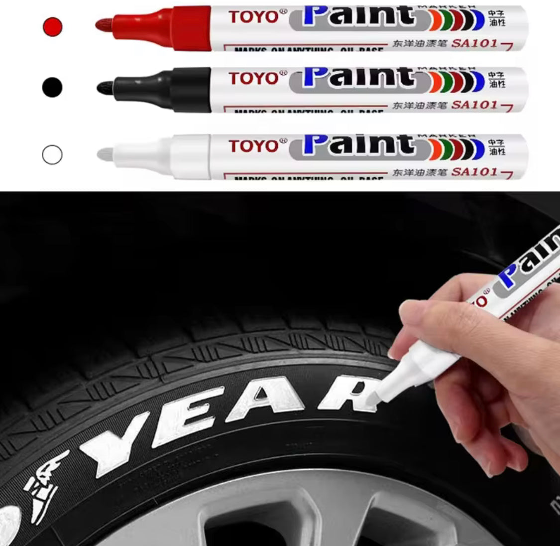 Waterproof Car Scratch Remover, Auto Rubber Tyre Paint  Care Pen, Car Vehicle Tyre Paint Marker