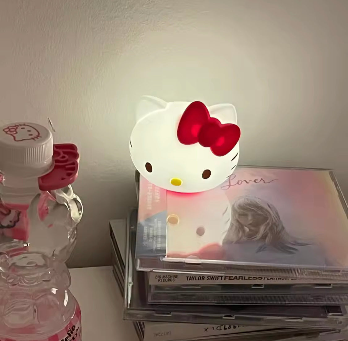 Silicone Hello Kitty Face Lamp, Kawai Hello Kitty Night Lamp, Desktop Decor Hello Kitty Lamp, Bedroom Bedlight Silicone Lamp