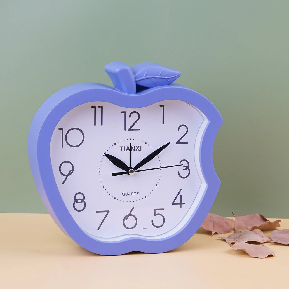 Apple Shape Bedside Desk Clock, Decorative Wall Clock, Living Room Home Clock