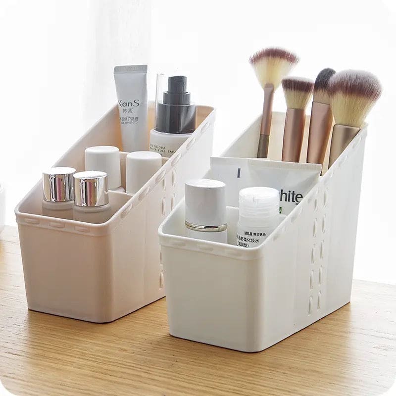 Desktop Sundries Storage Box, 3 Compartment Tableware Organizer, Multifunctional Plastic Storage Container, Drawer Home Office Organizer, Kitchen Bathroom Storage Box