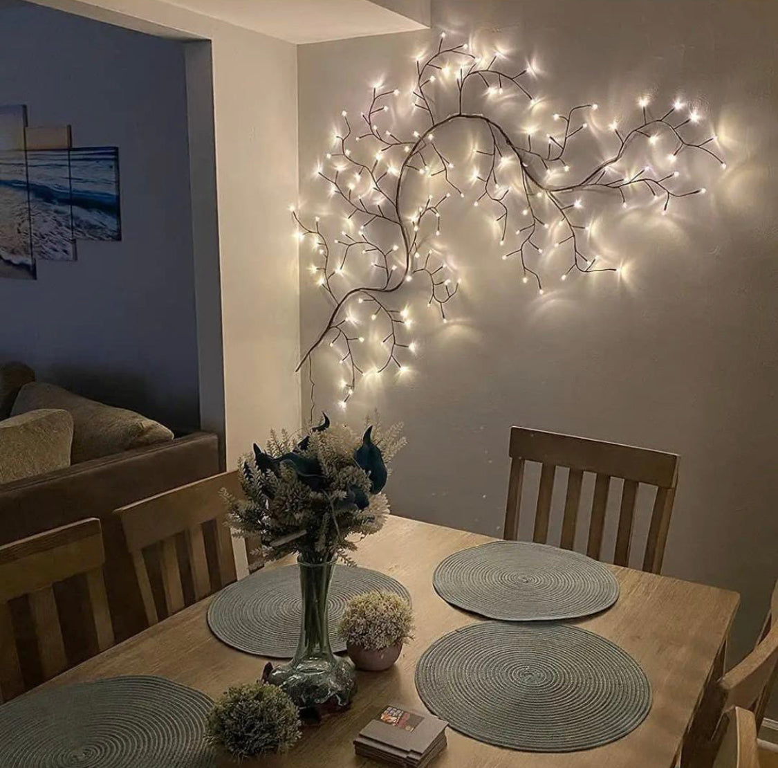 LED Branch Tree Wall Light, Decorative Willow Branch Fairy Light, Creative LED Tree Wall Light