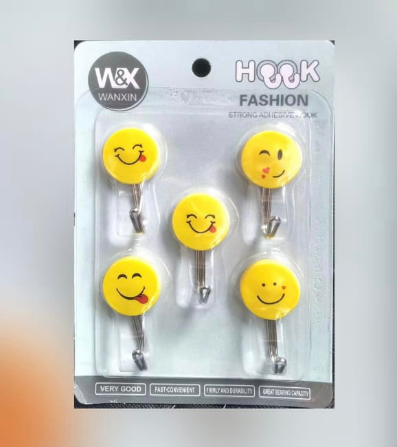 Pack Of 5 Sticky Hook, Strong Sticky Cartoon Hook, Dormitory Wall Mini Hook For Office School Household