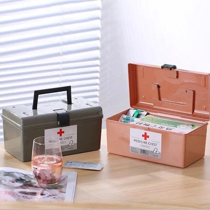 Medicine Cabinet Organizer, Household Large Capacity Medic Box, Portable First Aid Kit Emergency Box, Family Nursing Medicine Box, Dormitory Baby Medicine Storage Box