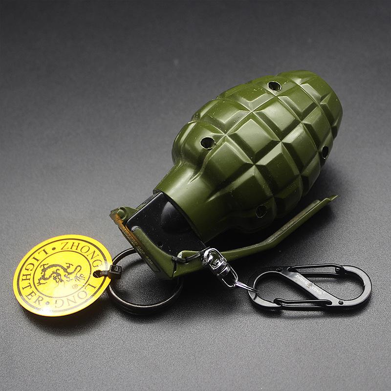 Grenade Model Windproof Lighter, Portable Metal Keychain Windproof Lighter, Cigar Cigarettes Lighters