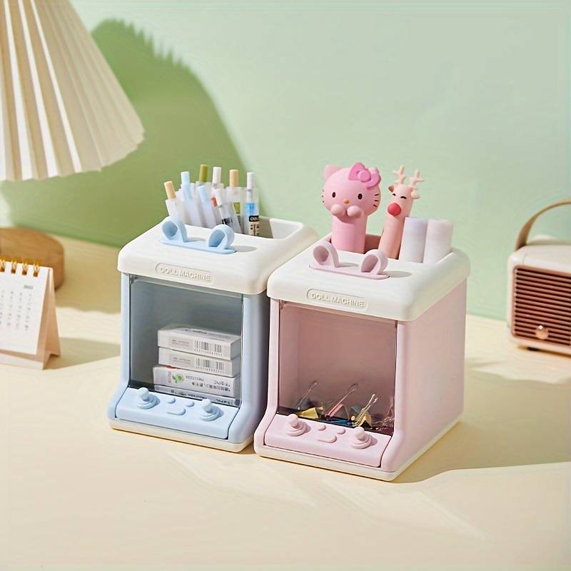 Arcade Desk Organizer, Multifunctional Storage Box, Large Capacity Doll Machine Storage Box, Multi Compartment Pen Holder