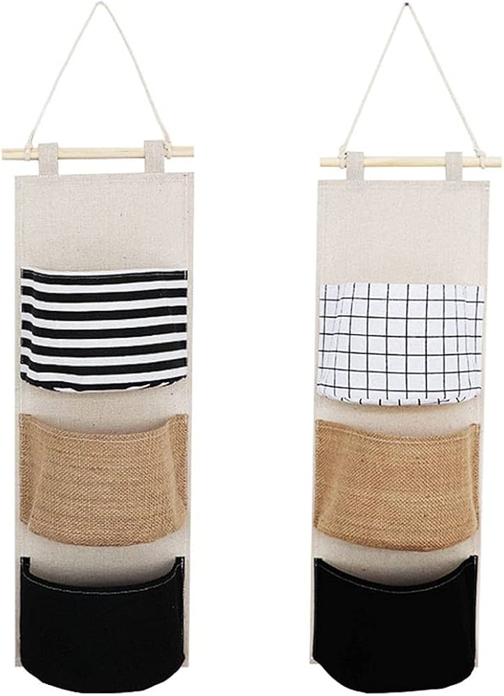 3 Pocket Hanging Storage Organizer, Hanging Closet And Wall Organizer, Space Saving Hanging Storage Bag, Wall Hanging Multipurpose Organizer