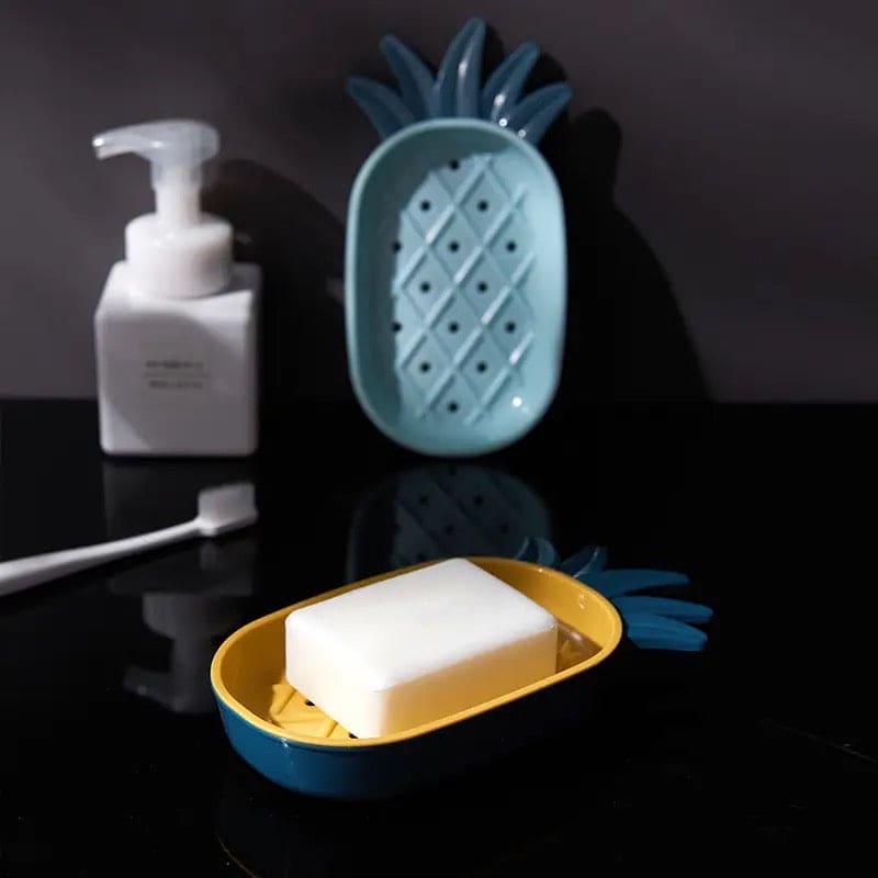 Pineapple Drain Soap Dish, Double Layer Fruity Soap Box, Bathroom Soap Dish