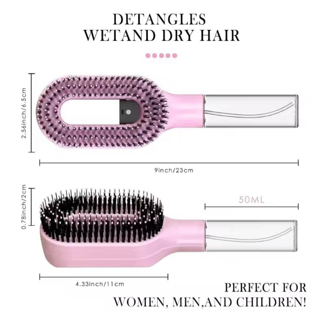 Smart Scalp Mist Brush, Hydrating Spray Hair Comb, Hair Massage Spray Brush, Detangling Spray Hair Brush, Portable Spray Hair Brush