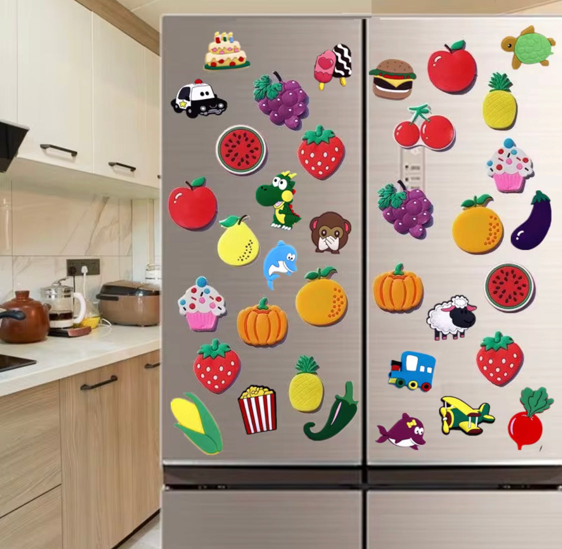 Pack Of 6 Decorative Cute Fridge Magnets, Refrigerator Decor Magnets, Kitchen Decor Cartoon Magnets