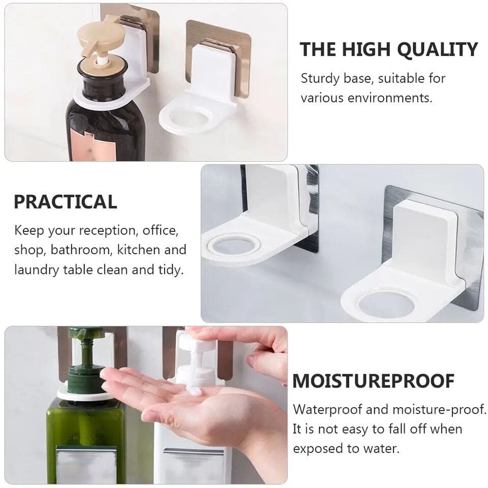 Set of Shampoo Hook, Multi Use Storage Hook, Self Adhesive Home Storage Hook, Multifunction Bottle Hanger, Wall Mounted Rack Hook, Bathroom Shower Gel Hook, Kitchen Liquid Soap Holder Rack