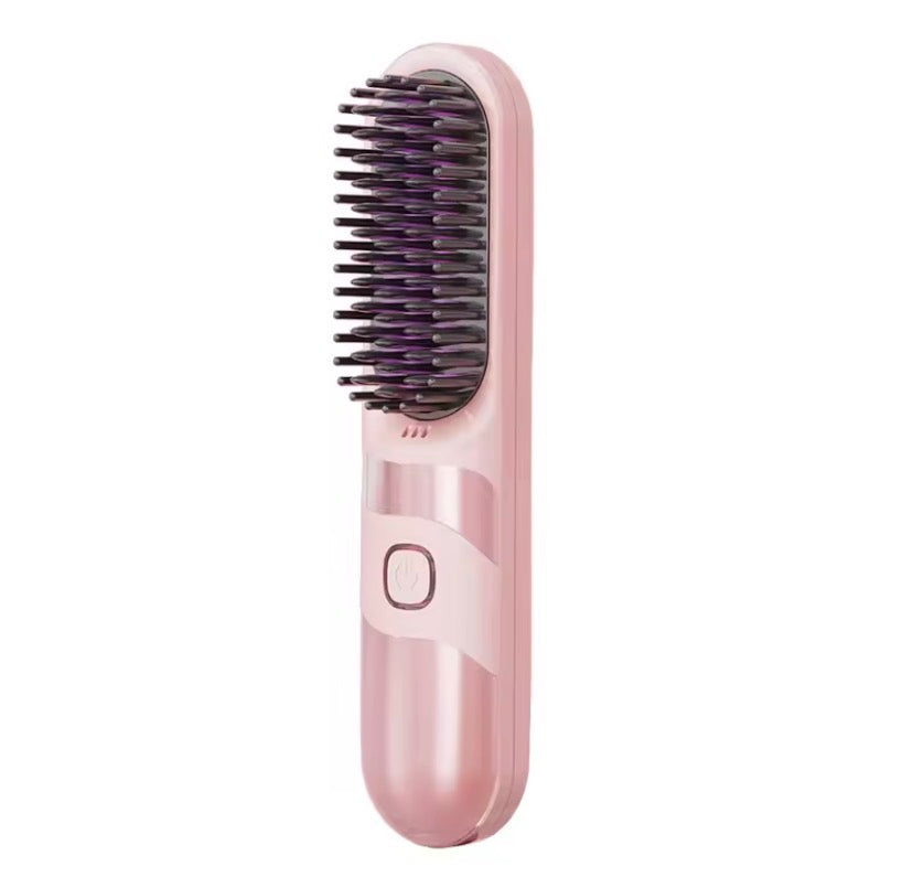 Mini Electric Hair Straightener Brush, Portable Hair Straightener Brush, Mini Travel Straightening Brush Comb