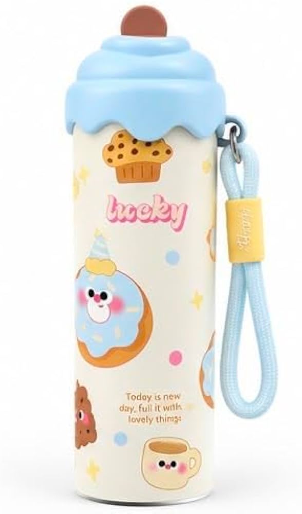 Stainless Steel Insulated Water Bottle, Cute Cartoon Kids Water Bottle, Leakproof Hot And Cold Flask, School Travel Bottle