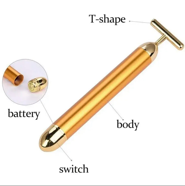 Electric T Shape Facial Roller, Anti-Wrinkles Beauty Massager, Waterproof Skin Tightening Facial Care Tool