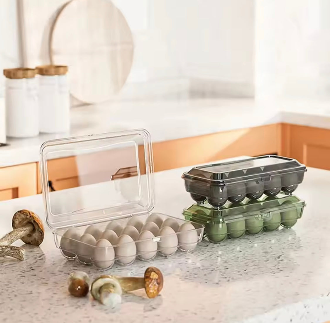 15 Grids Egg Storage Box, Refrigerator Egg Organizer, Egg Storage Tray, Portable Eggs Dispenser