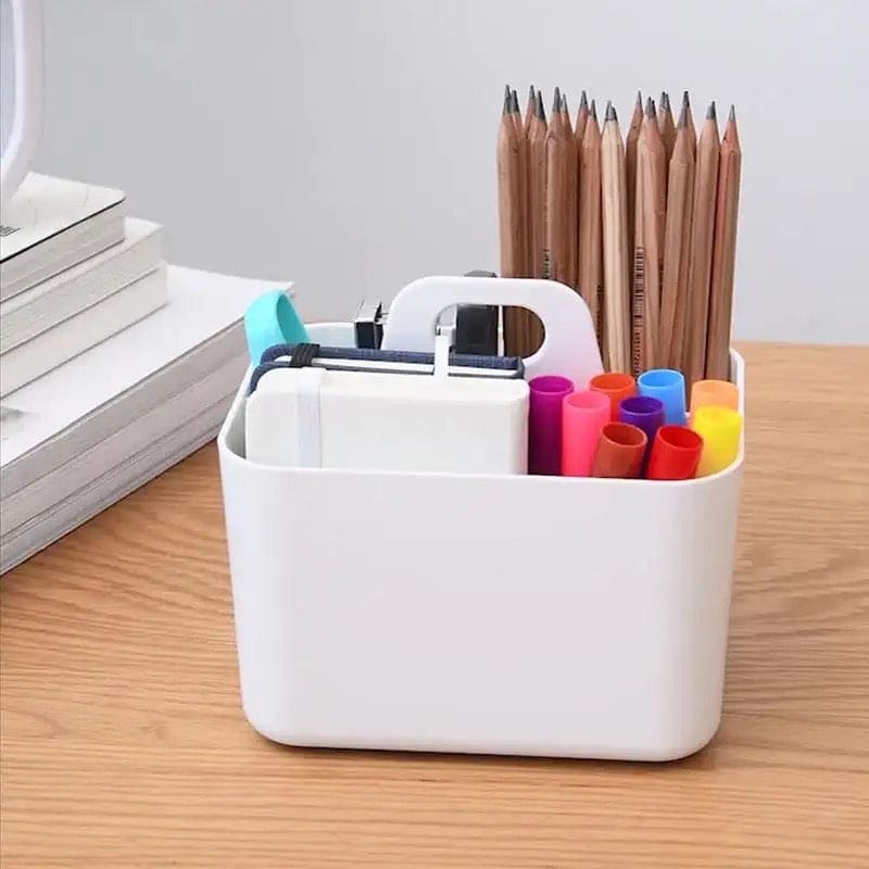 3 Compartment Shower Container, Portable Desktop Storage Box, Multifunction Divided Organizer, Countertop Storage Box With Handle, Multipurpose Stackable Storage Box