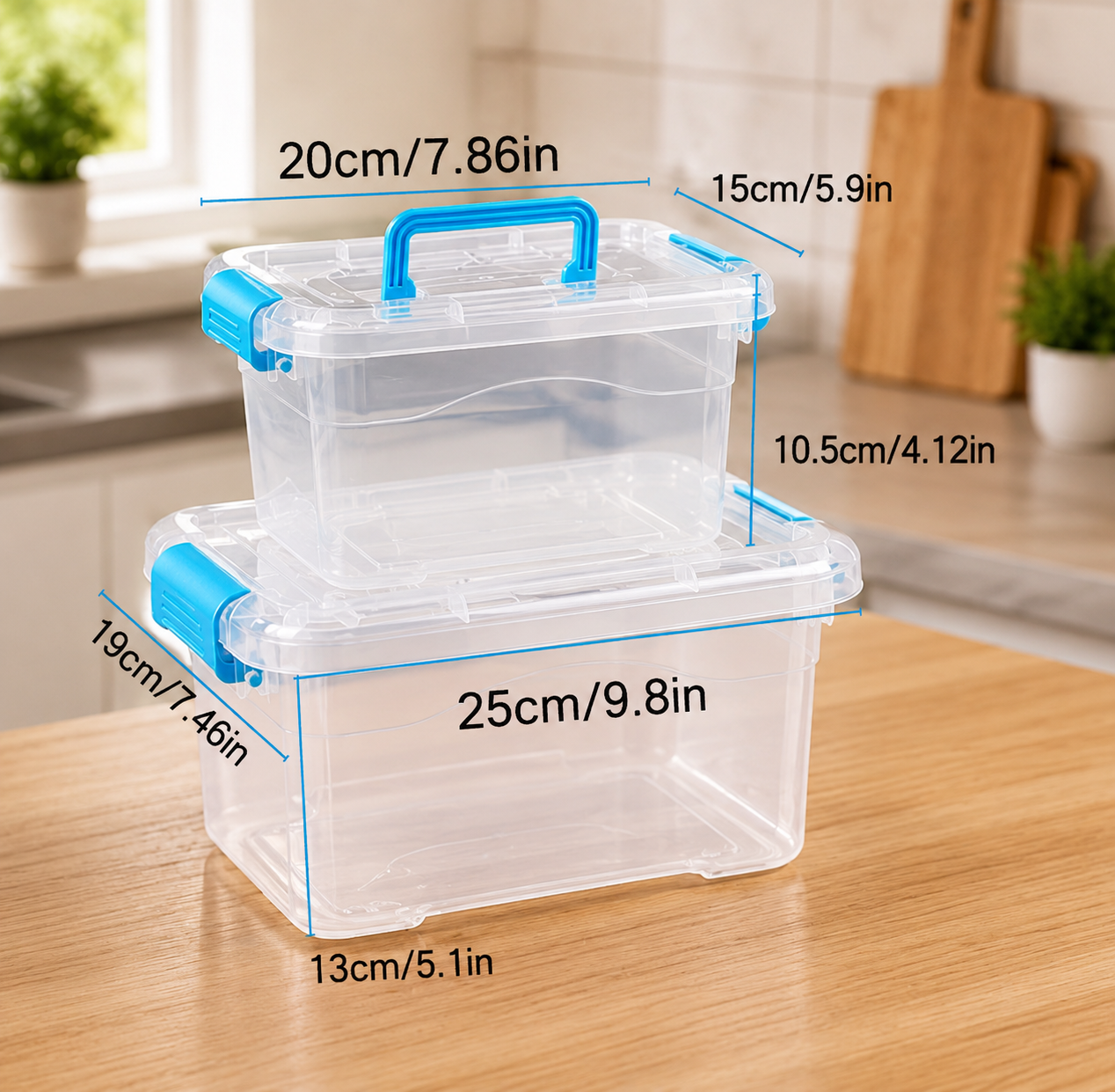 Stackable Storage Box with Handle, Medicine And Cosmetics Storage Organizer, Portable Locking Storage Container, SpaceSaver Storage Container