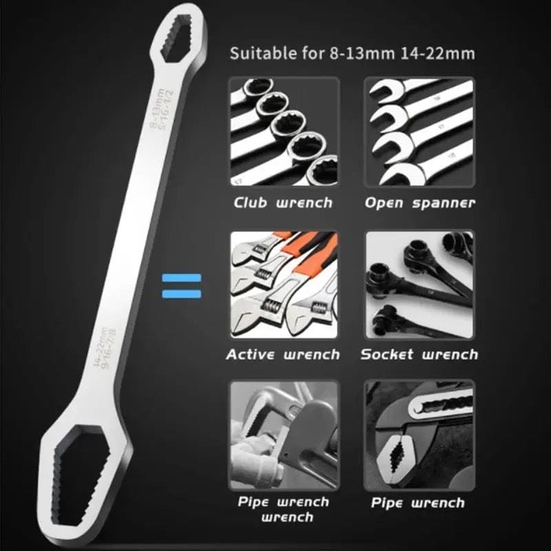 Universal Torx Wrench, Motorcycle Car Maintenance Dismantle Tools, Double Head Wrench, Reversible Ratchet Combination Spanner Set, 15 In 1 Multifunctional Torx Wrench, Self Tightening Adjustable Wrench