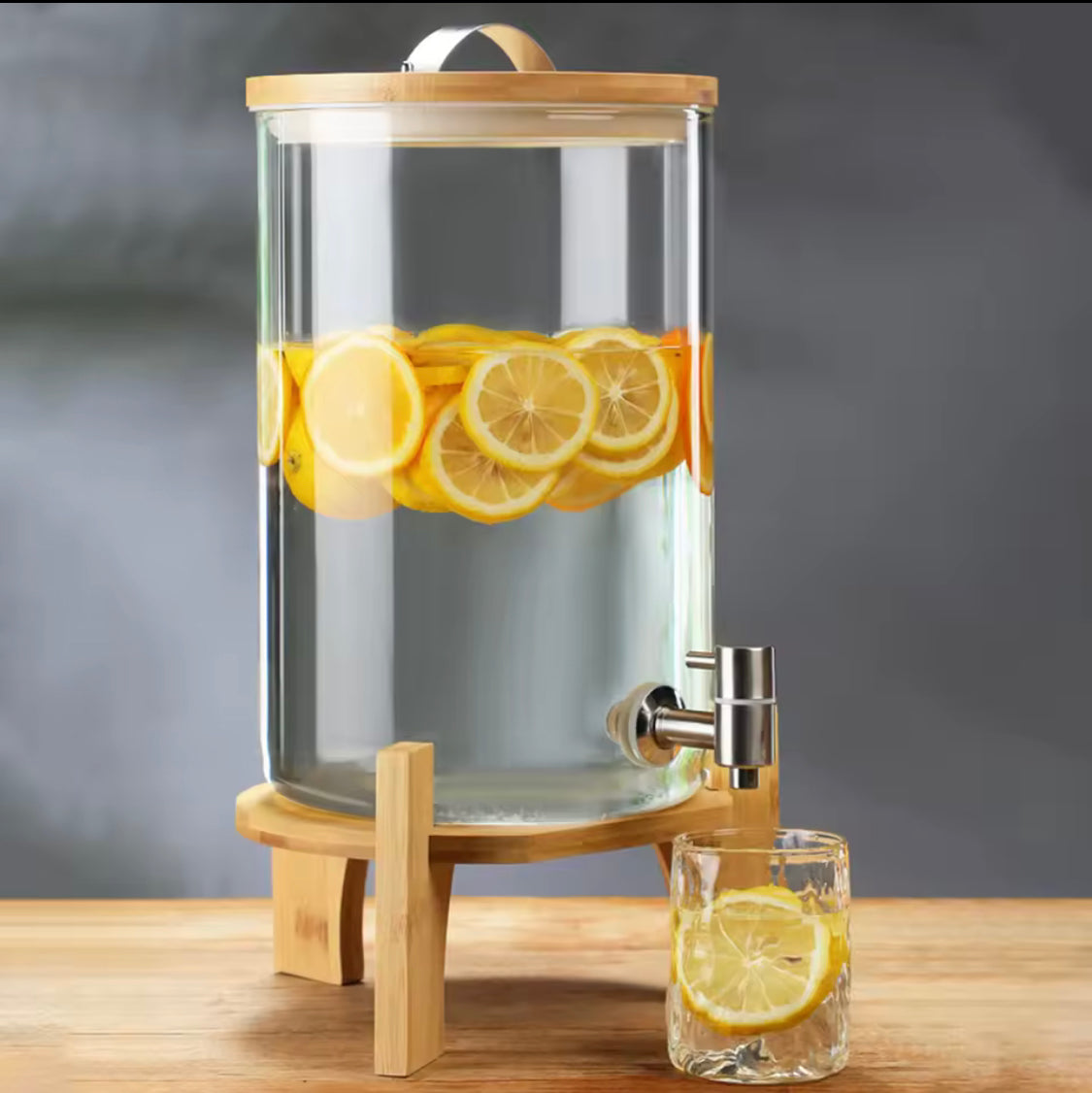 Cold Drink Dispenser, High Glass Water Container, Buffet Beverage Container, Stainless Steel Water Dispenser, Juice Dispenser