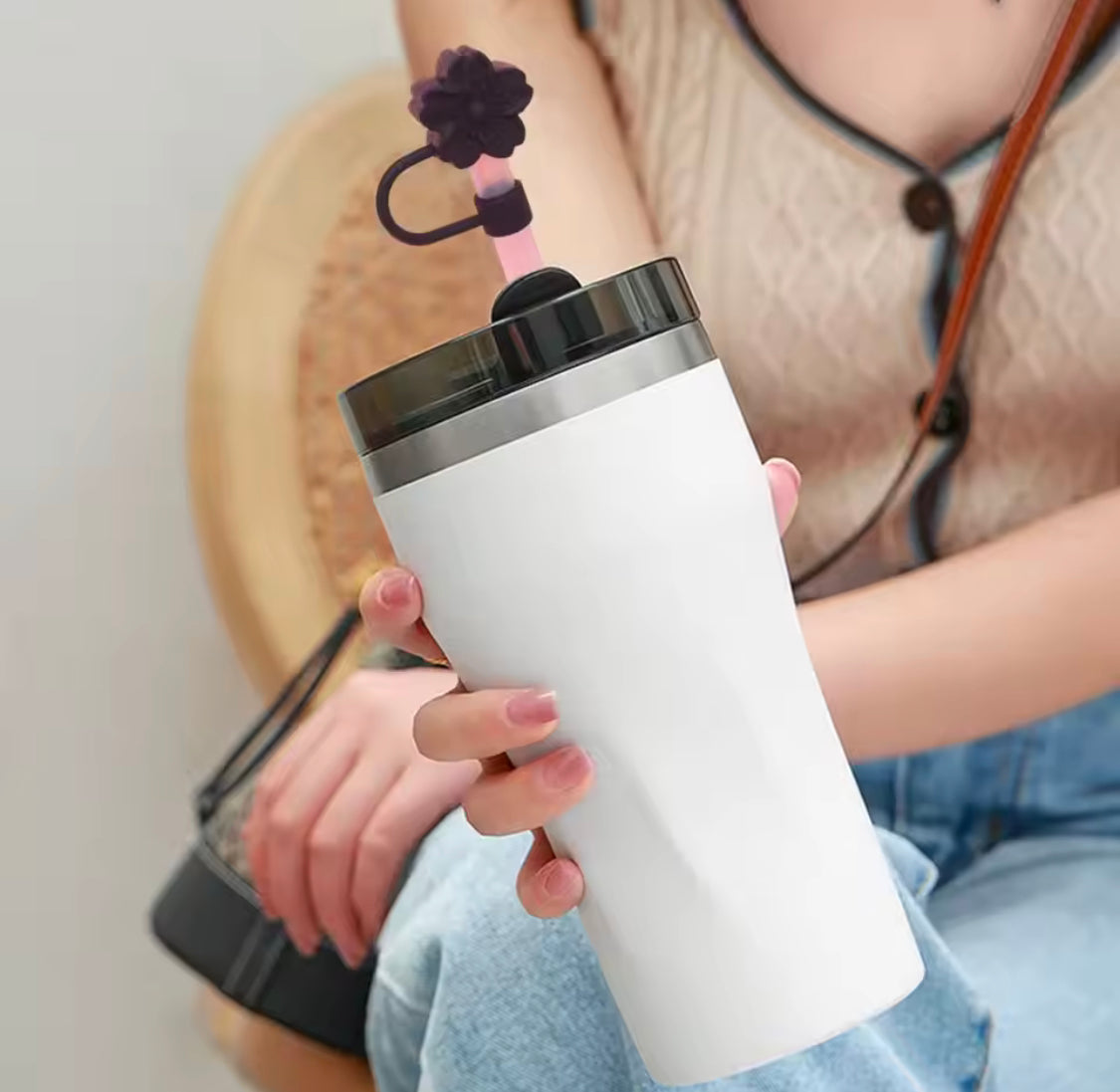 Set Of 3 Silicone Straw Topper, Dust Proof Tumbler Straw Cover, Reusable Straw Tips, Straw Cup Accessories