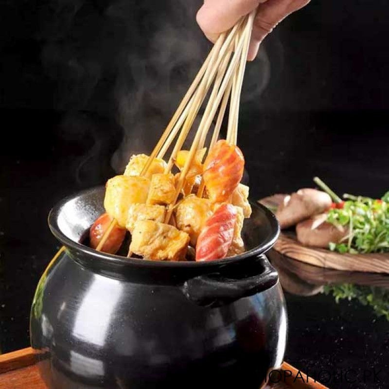 Pack Of 80 BBQ Bamboo Stick, Long & Flat Barbeque Grill Bamboo Stick, Wooden Barbecue Kabob Skewers