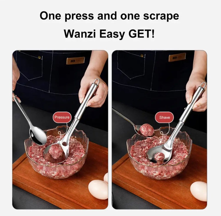 Meatball Scoop Maker Spoon, Non-Stick Meatball Maker Tool, Stainless Steel Meat Baller Spoon
