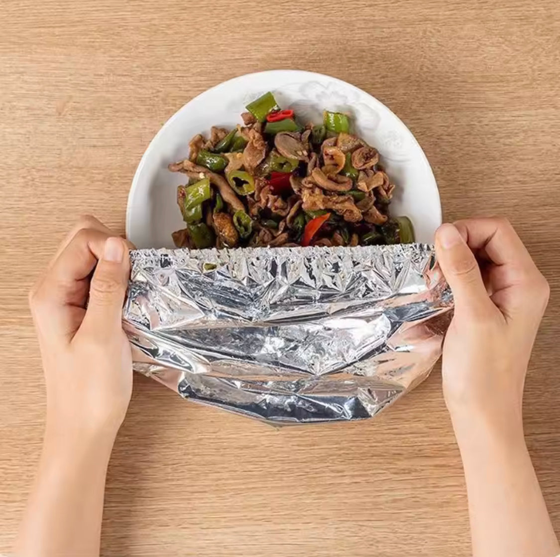 10PCS Reusable Aluminium Foil Covers, Aluminum Foil Insulation Covers, Insulation Aluminium Foil For Food Storage Cover