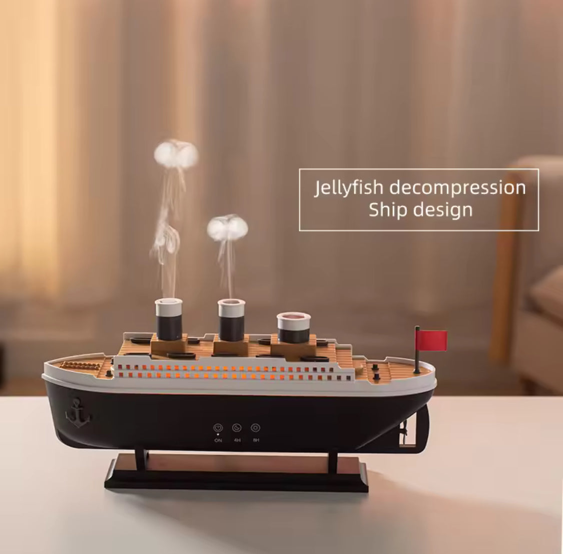 Luxury Cruise Humidifier, Titanic Ship Night Aroma Humidifier, Portable Aroma Oil Diffuser, Home Office Car Air Purifier