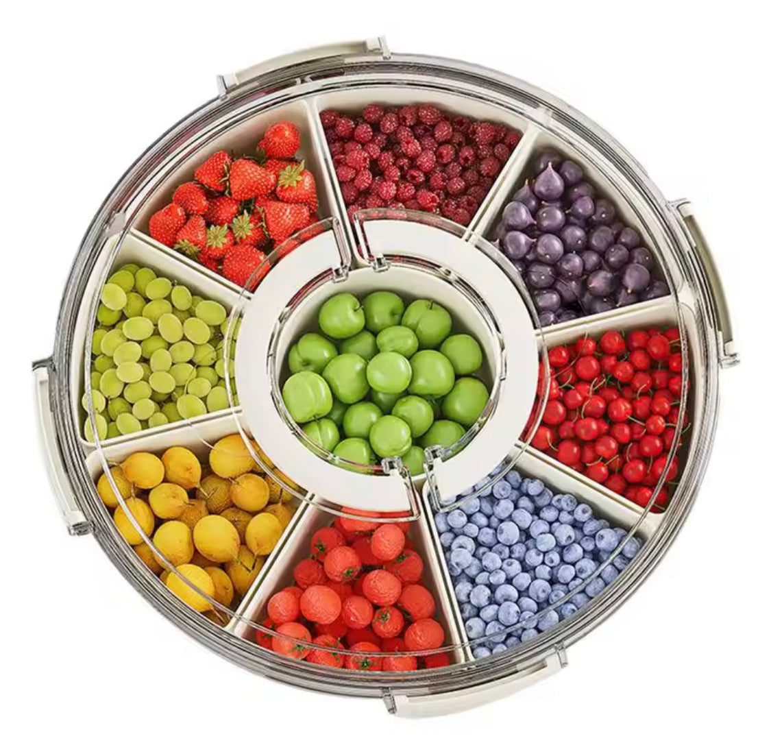 Multi Grids Seasoning Storage Box, Transparent Divided Serving Tray With Lid, Fruits Nuts Candy Spice Storage Box, Snack Container