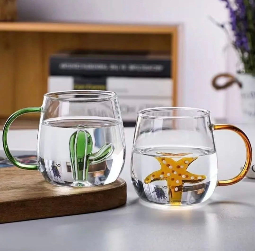 Creative 3D Glass Water Mug, Cartoon Animal Shape Water Cup, Household Breakfast Juice Tea Cute Mug