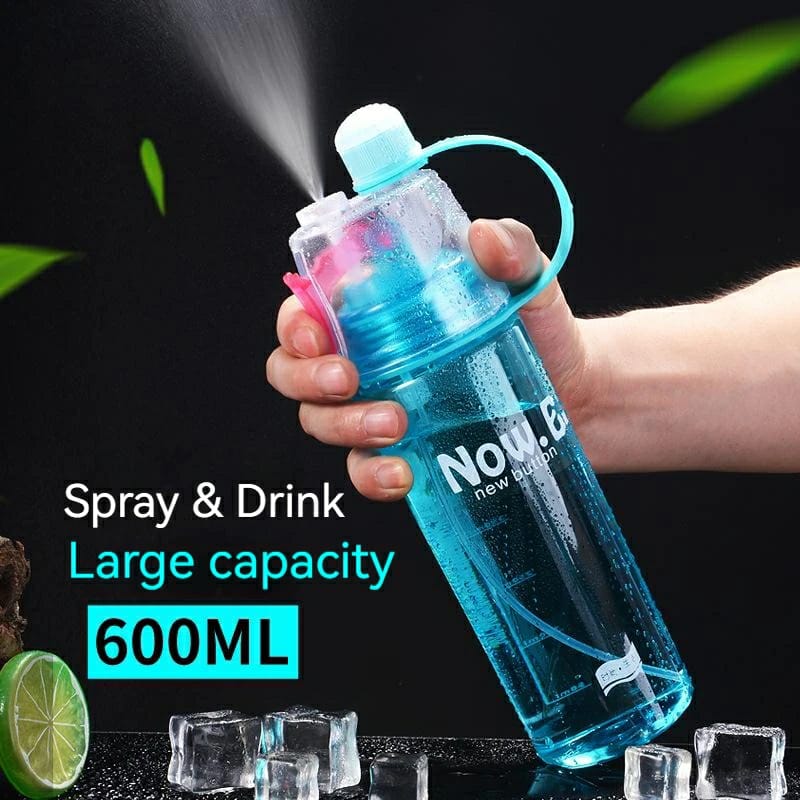 600ML Spray And Drinking Bottle, Large Capacity Sport Water Bottle, Portable Solid Plastic Outdoor Bottle