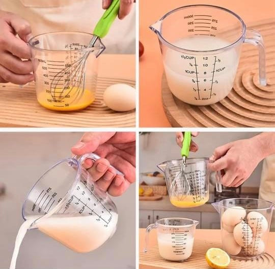 600ML Liquid Measuring Cup, Transparent Measuring Cup With Handle, Heat Resisting Plastic Water Scale Measuring Jar