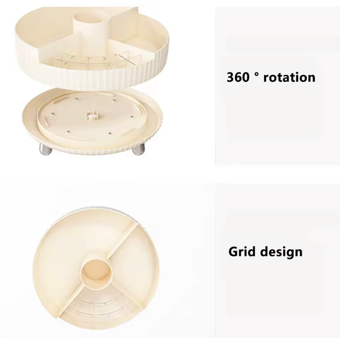 360° Rotating Vanity Organizer, Luxury Style Makeup Organizer, Lipstick And Brush Holder Desktop Tray