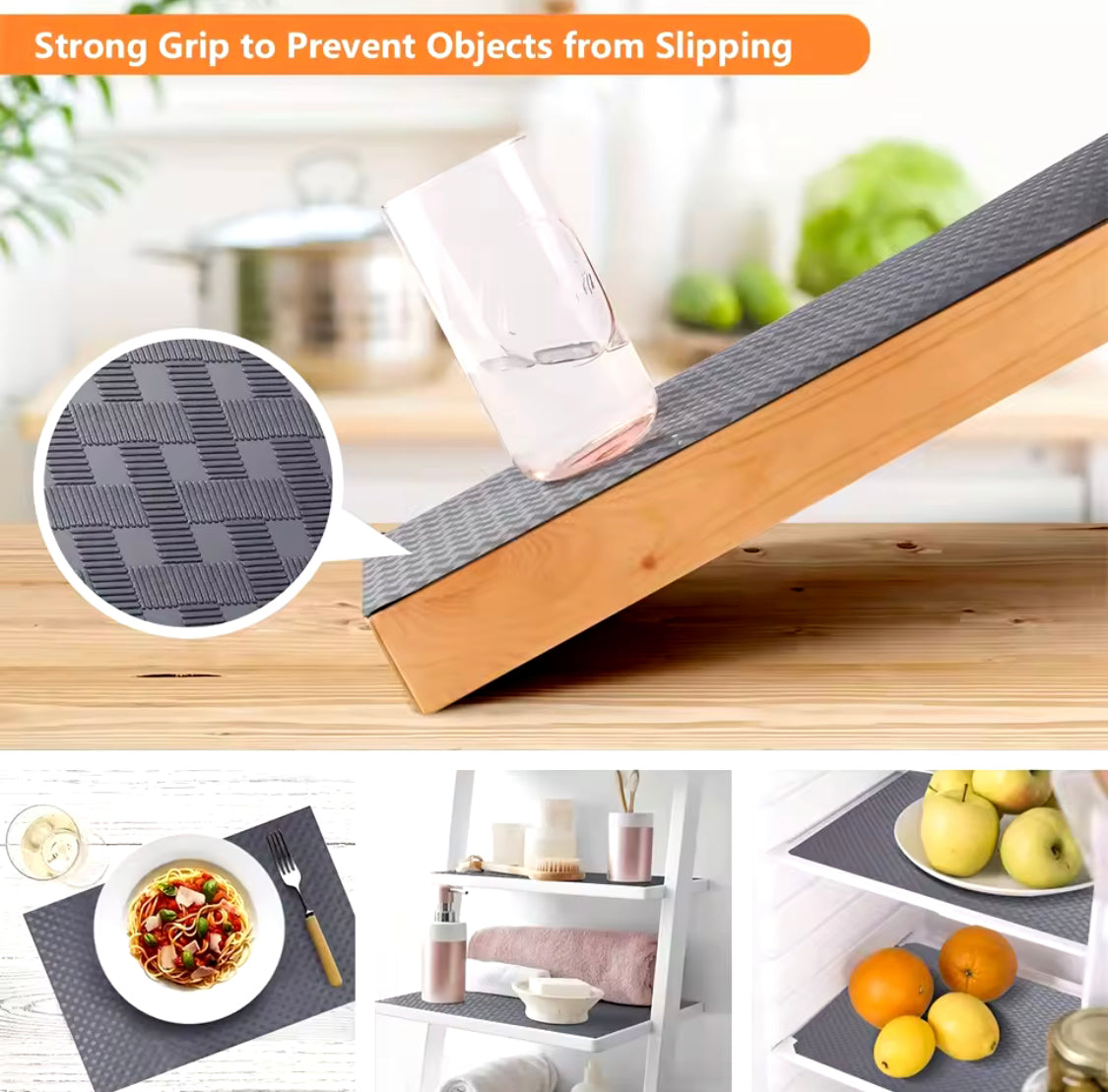 Kitchen Cabinets Shelf Liners, Waterproof Refrigerator Liners, Washable Liners for Home Kitchen