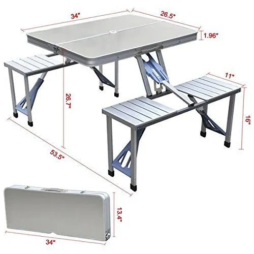 Outdoor Camping Folding Table and Chair, Travelling Portable Table and Chair, One Table and Four Chairs Portable Folding Picnic Table