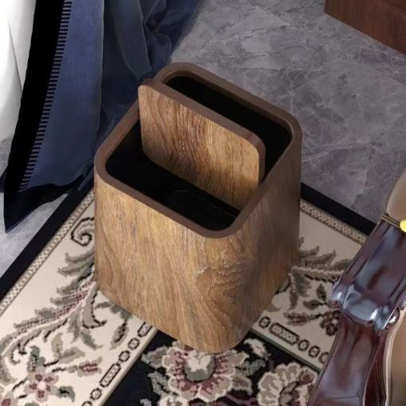 Durable Vintage Trash Can with a Flip Lid, Stylish Square Waste Bin, Stylish Compact Swing Top Bin