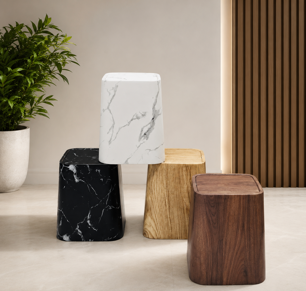 Durable Vintage Trash Can with a Flip Lid, Stylish Square Waste Bin, Stylish Compact Swing Top Bin