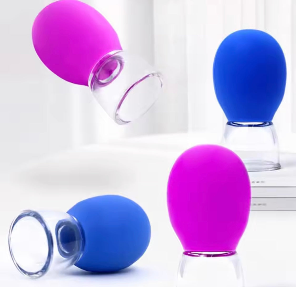 Facial Cupping Vacuum Machine, Facial Lifting Beauty Therapy Tool, Silicone Cupping Cups for Muscle Relaxation
