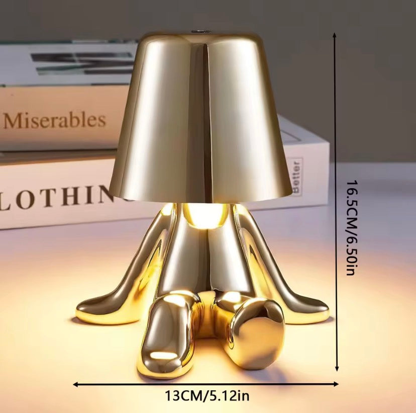 Lazy Man Mini Lamp, Modern Gold Mood Lamp, Mini Buddy Glow Lamp, Tiny Mood Gold Lamp