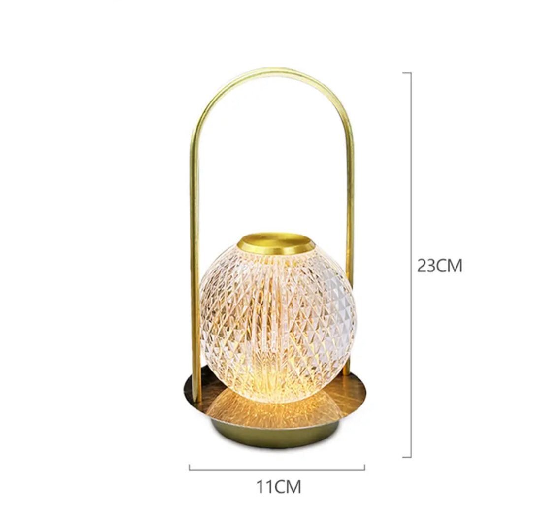 Retro Creative Metal Table Lamp, Portable Desk Lamp, Home decoration Crystal Ball Table Lamp